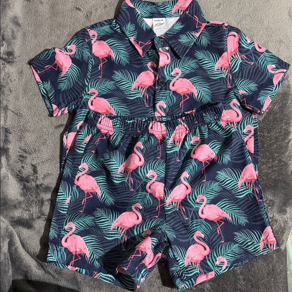 SHEIN Other - Flamingo Print Baby Romper